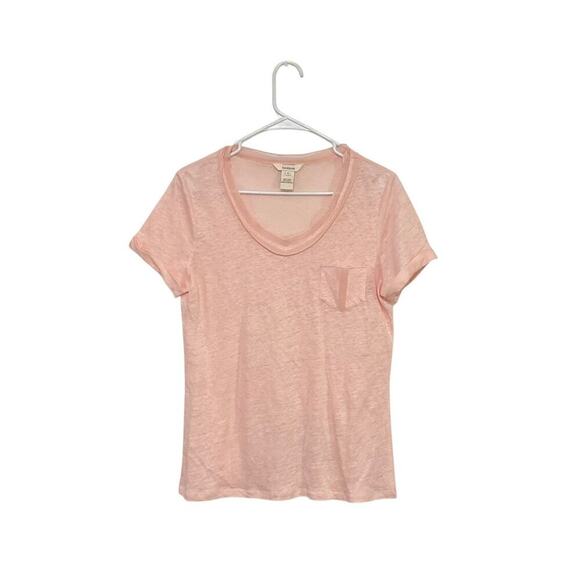 Sundance Tops - Sundance 100% Linen Pink Top Womens Size Small Short Sleeve